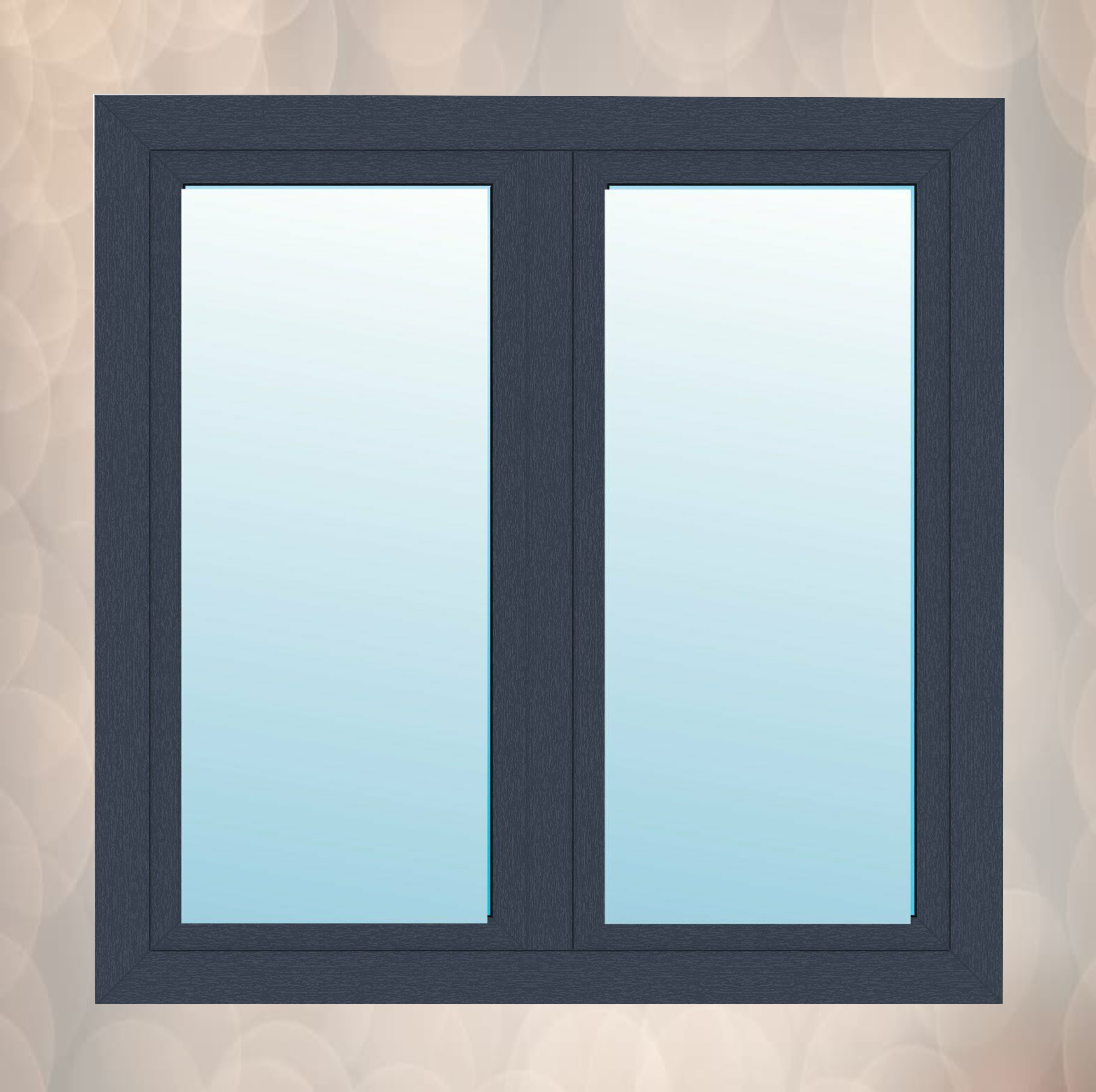 Fenster(cod 120) mit Stulp Anthrazitgrau außen innen weiß 2 flügeliges Kunststofffenster